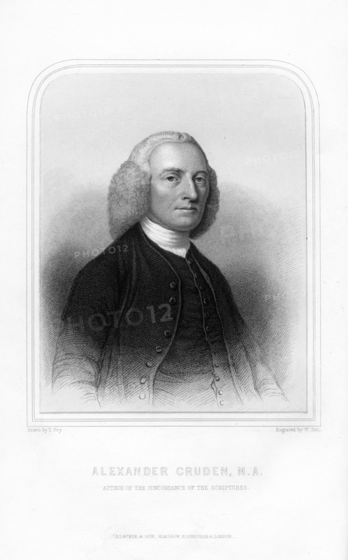 Alexander Cruden, author of a concordance to the Bible, (1870).Artist: W Holl