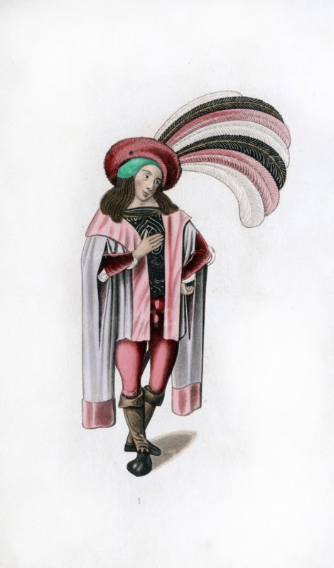 Male dress, c1480, (1843).Artist: Henry Shaw