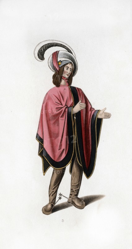 Male dress, c1480, (1843).Artist: Henry Shaw