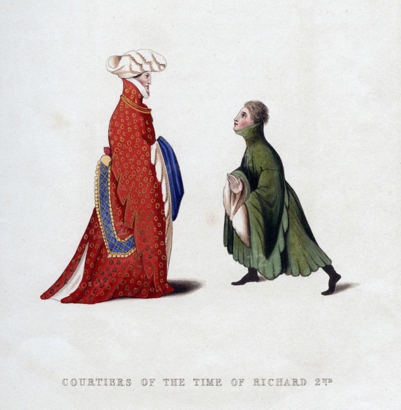 Court dress, 14th century, (1843).Artist: Henry Shaw