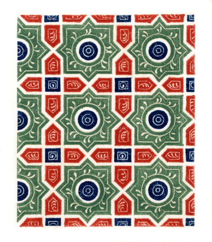 Diapered ornament, 14th century, (1843).Artist: Henry Shaw