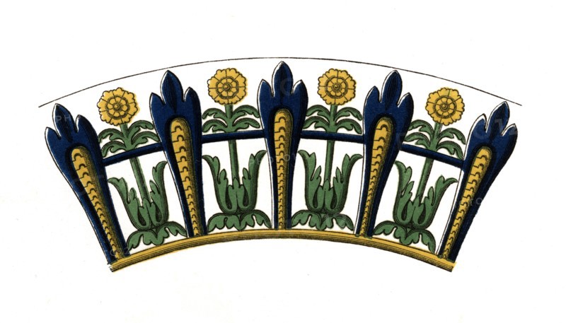 Detail from an enamelled dish, early 17th century, (1843).Artist: Henry Shaw