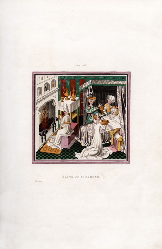 Birth of St Edmund, 1433, (1843).Artist: Henry Shaw