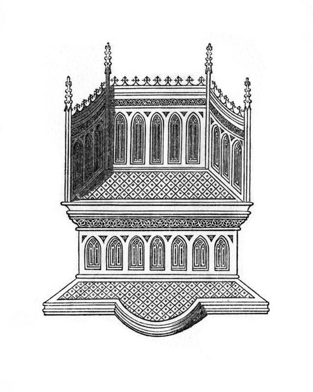Throne, (1843).Artist: Henry Shaw