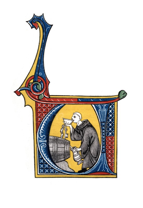 Initial letter 'U', early 14th century, (1843).Artist: Henry Shaw
