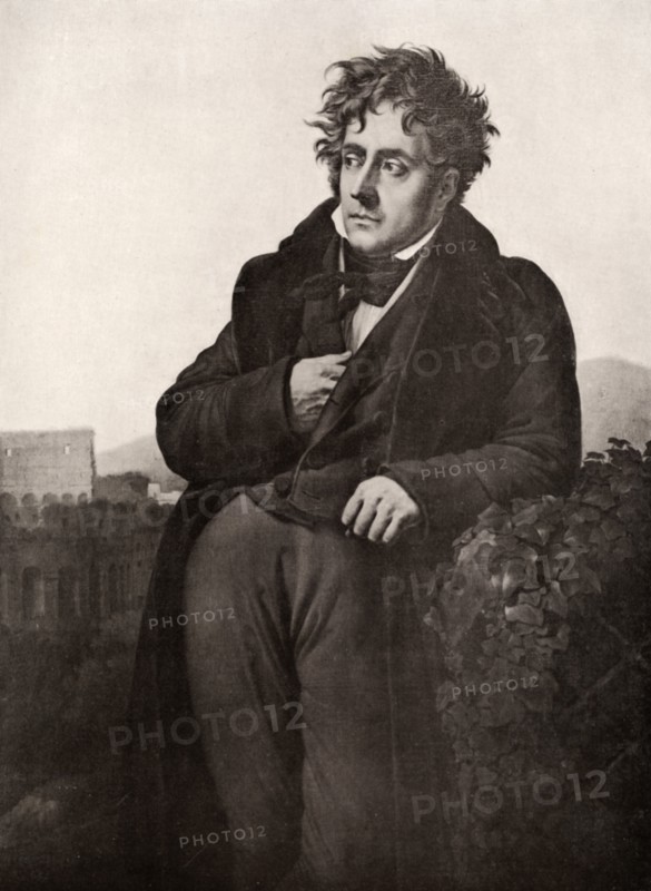 Francois-Rene, vicomte de Chateaubriand, French writer and diplomat, early 19th century.Artist: Anne-Louis Girodet de Roussy-Trioson