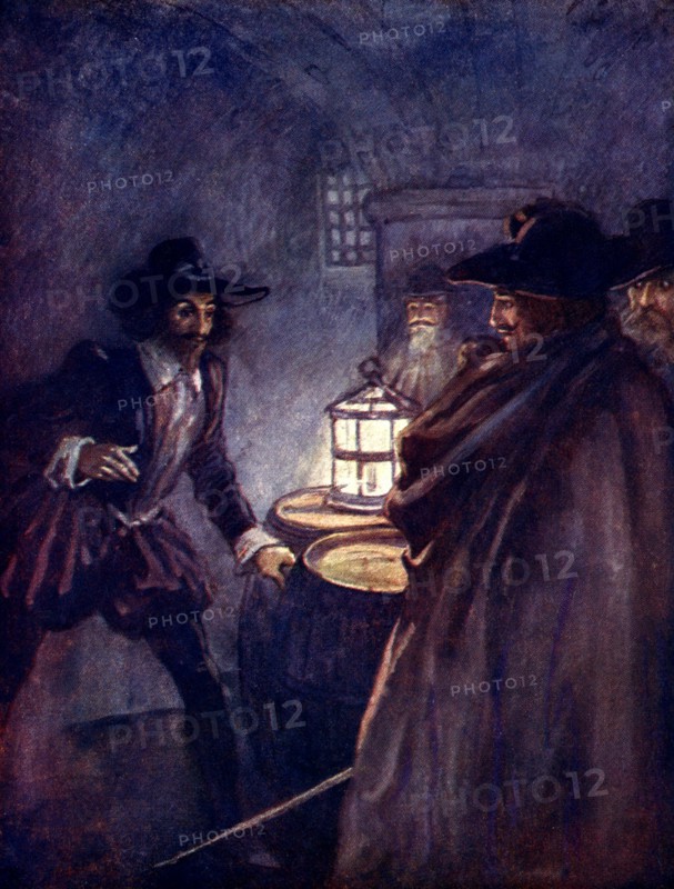 'Stern men with drawn swords closed in upon him', 1605, (1905).Artist: A S Forrest