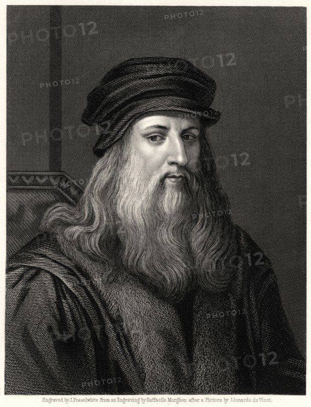 'Leonardo da Vinci', 19th century. Artist: James Posselwhite