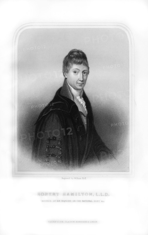 Robert Hamilton, Scottish economist and mathematician, (1870).Artist: William Holl