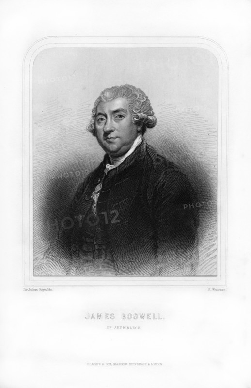 James Boswell, 9th Laird of Auchinleck, Scottish lawyer, diarist, and author, (1870).Artist: S Freeman