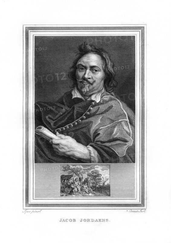 Jacob Jordaens, Flemish Baroque era painter, (1825).Artist: John Corner