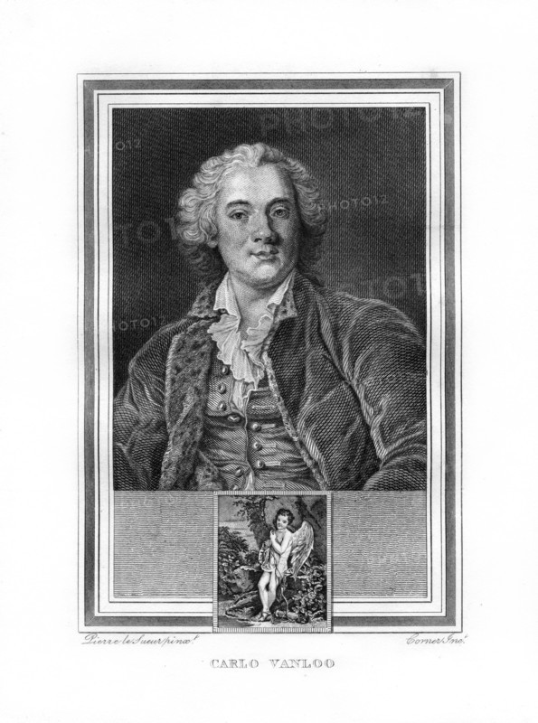 Carle or Charles-Andre van Loo, French subject painter, (1825).Artist: John Corner