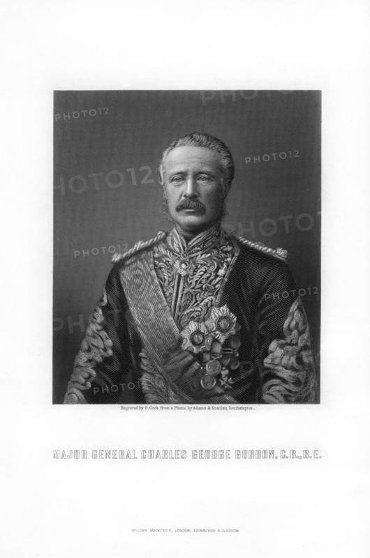 Charles George Gordon, British soldier and administrator, (1893).Artist: G Cook