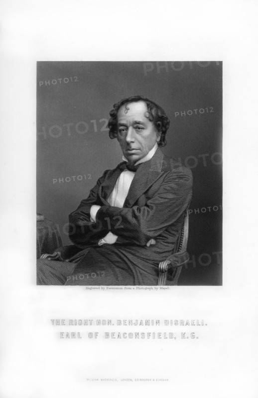 Benjamin Disraeli, 1st Earl of Beaconsfield, English statesman and literary figure, (1893).Artist: Mayall