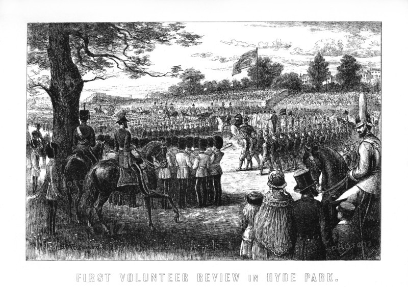 First volunteer review in Hyde Park, London, 1899. Artist: Unknown