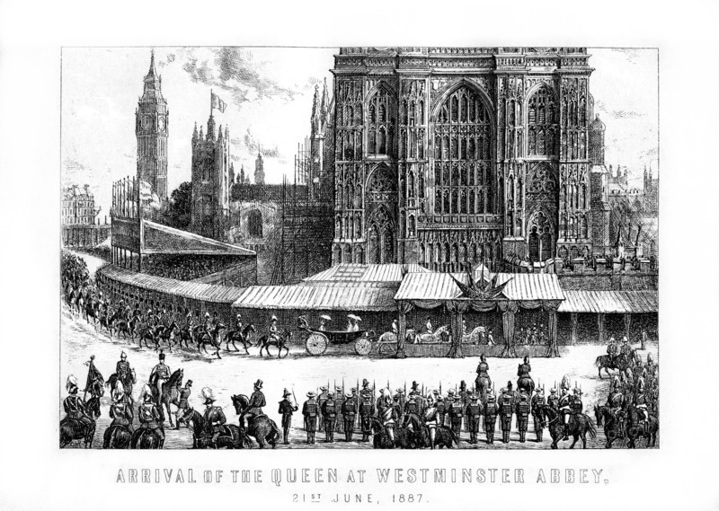 Arrival of the Queen at Westminster Abbey, London, 21 June, 1887, (1889). Artist: Unknown