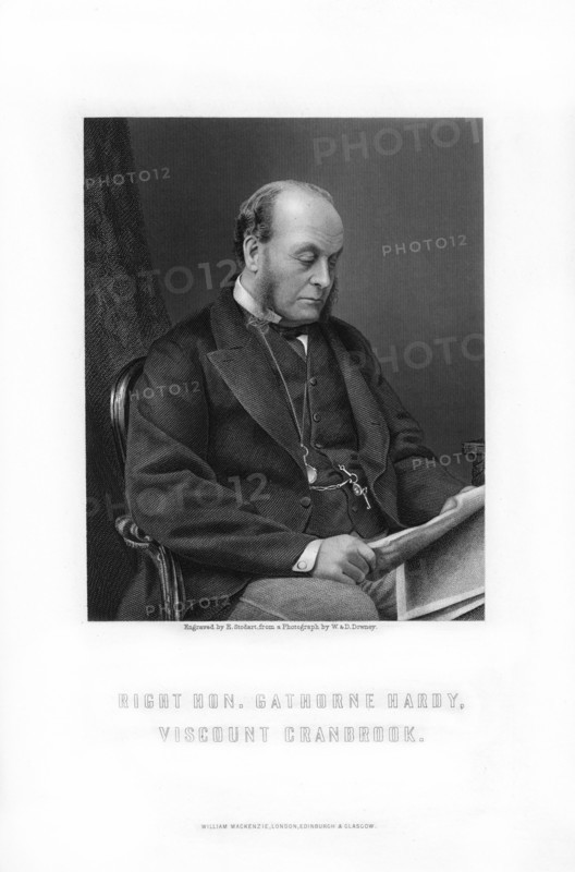 Gathorne Gathorne-Hardy, 1st Earl of Cranbrook, English politician, 1881.Artist: E Stodart