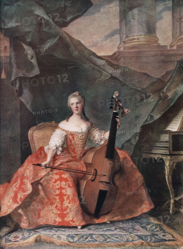 'Madame Henriette de France in Court Costume Playing a Bass Viol', 1754.Artist: Jean-Marc Nattier
