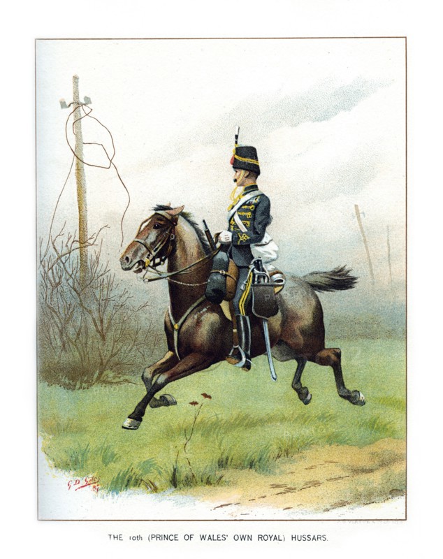 'The 10th (Prince of Wales' Own Royal) Hussars', c1890.Artist: Geoffrey Douglas Giles
