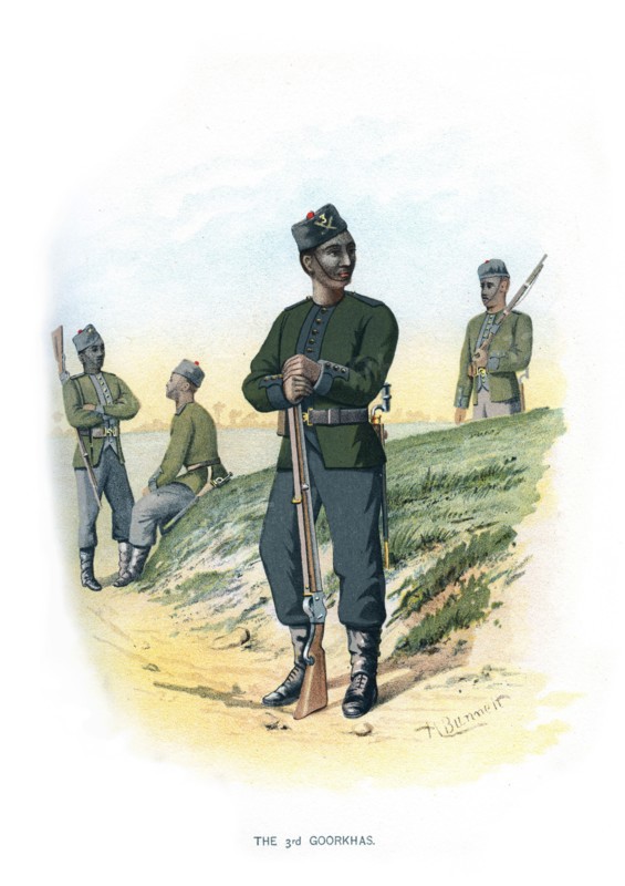 'The 3rd Goorkhas', c1890.Artist: H Bunnett