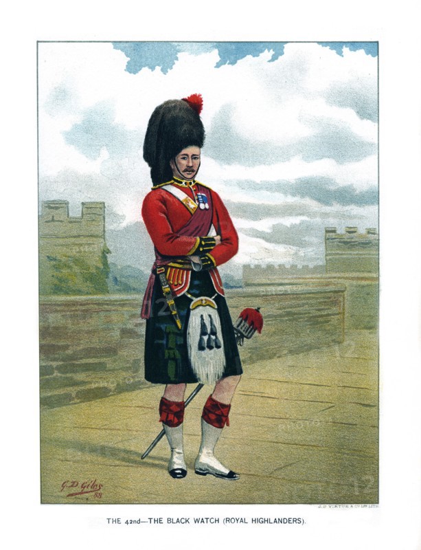'The 42nd, The Black Watch (Royal Highlanders)', c1890.Artist: Geoffrey Douglas Giles