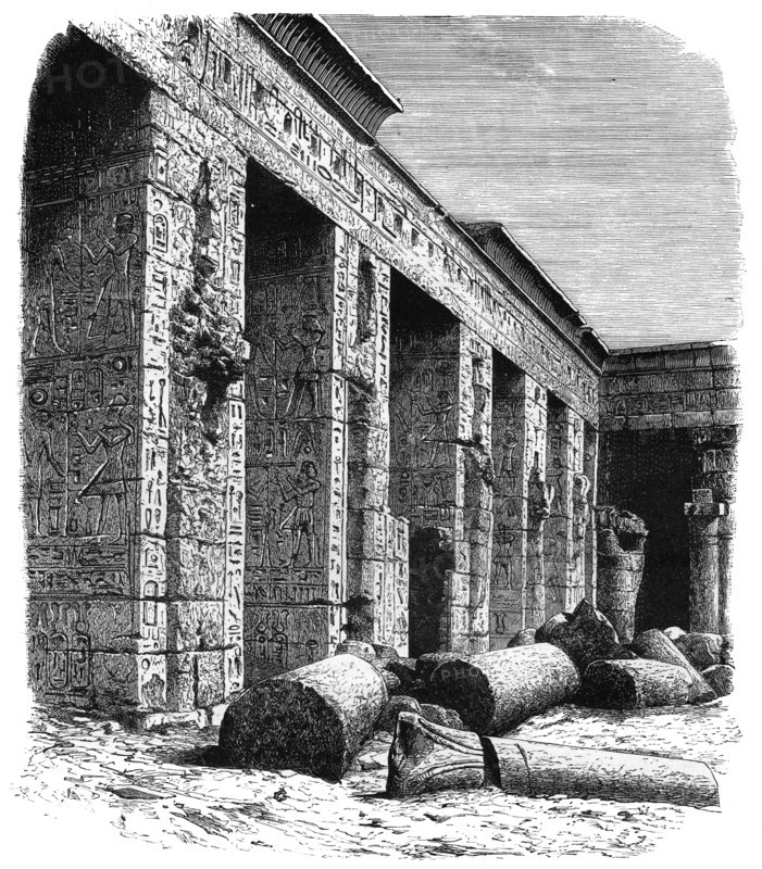 The ruins of the Palace of Rameses III, Medinet Habu, Upper Egypt, c1890. Artist: Unknown