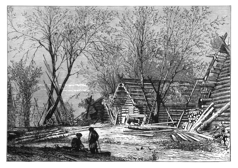 A Russian village on the banks of the Volga, c1890. Artist: Unknown