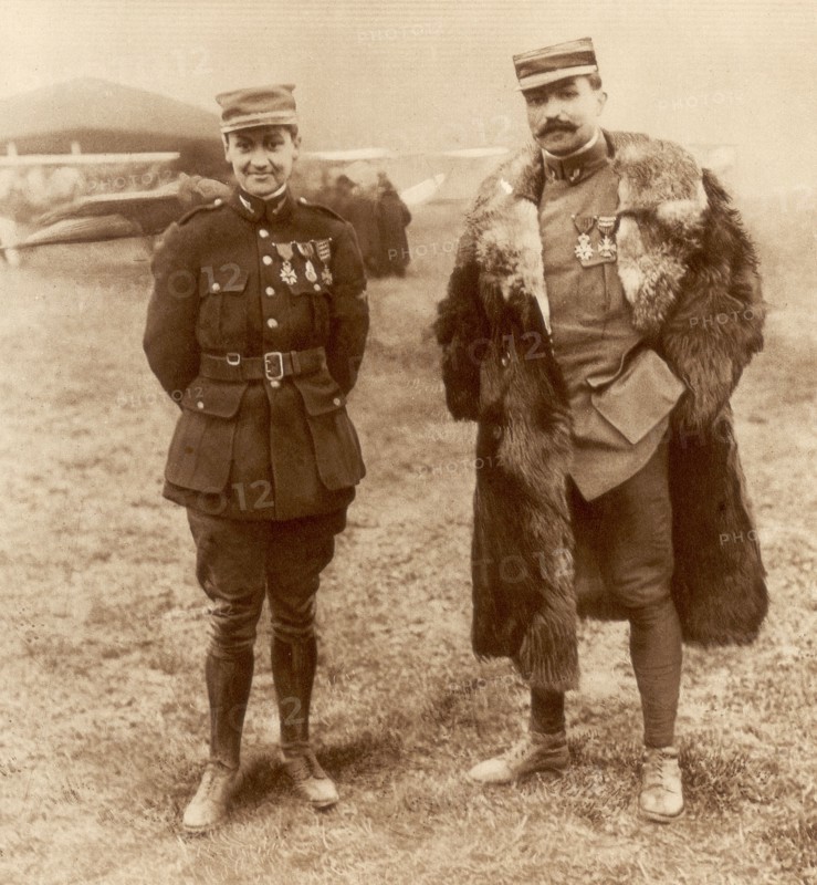 Lieutenant Georges Guynemer and Captain Felix Brocard, French fighter pilots, 5 February 1916. Artist: Unknown