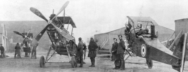 British Royal Flying Corps aircraft under repair, c1916. Artist: Unknown