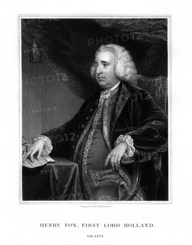 Henry Fox, 1st Baron Holland, Whig statesman, (1832).Artist: H Robinson