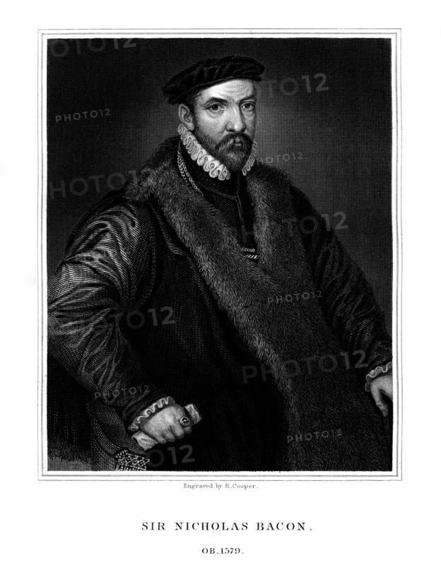 Sir Nicholas Bacon, English politician, (1826).Artist: R Cooper