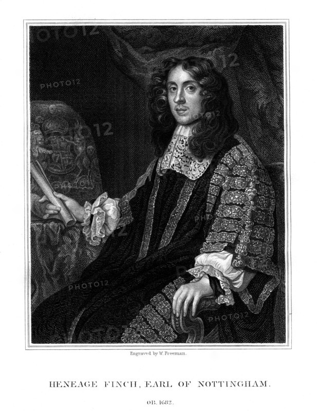 Heneage Finch, 1st Earl of Nottingham, Lord Chancellor of England, (1824).Artist: W Freeman
