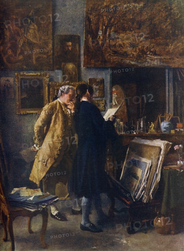 'An Artist showing his Work', c1850, (1912).Artist: Jean Louis Ernest Meissonier