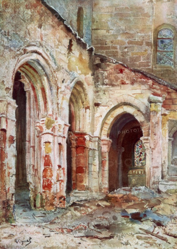 'The Church of Sermaize', 1914, (1926).Artist: Pierre Vignal