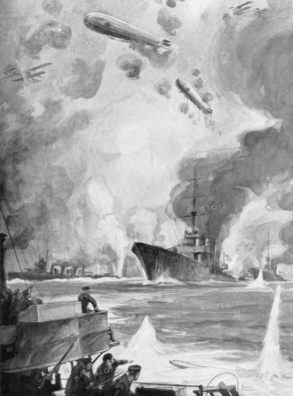 'Cuxhaven Raid', 25 December 1914, (1926).Artist: Charles Fouqueray