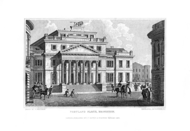 Portland Place, Brighton, East Sussex, 1829.Artist: R Winkles