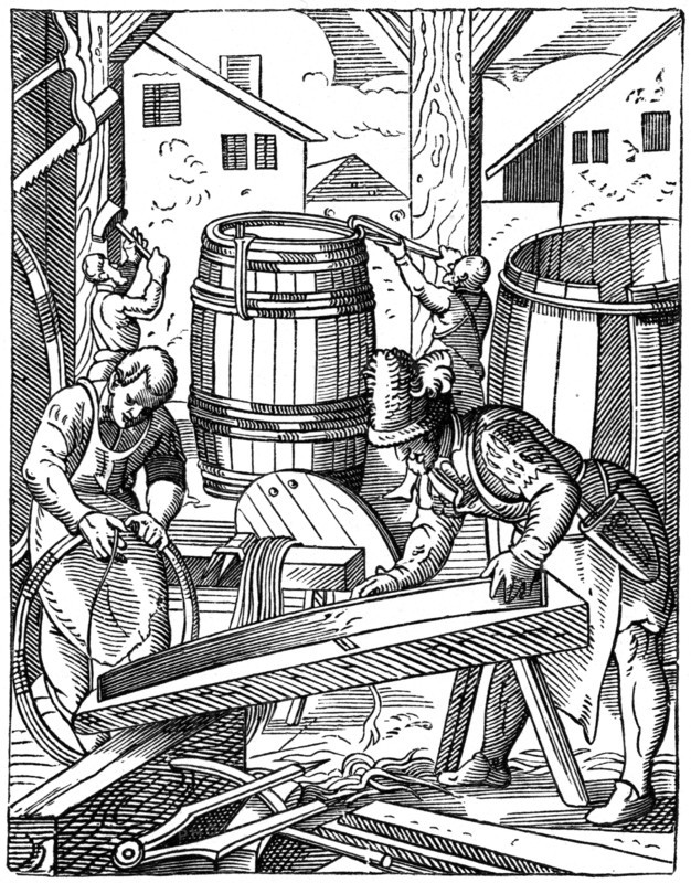 A cooper's workshop, 16th century, (1870). Artist: Jost Amman