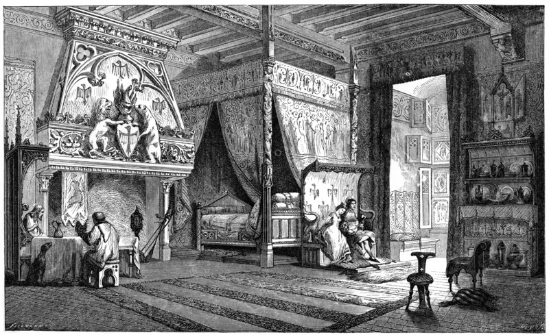 Dwelling room of a seigneur of the 14th century, (1870). Artist: Unknown
