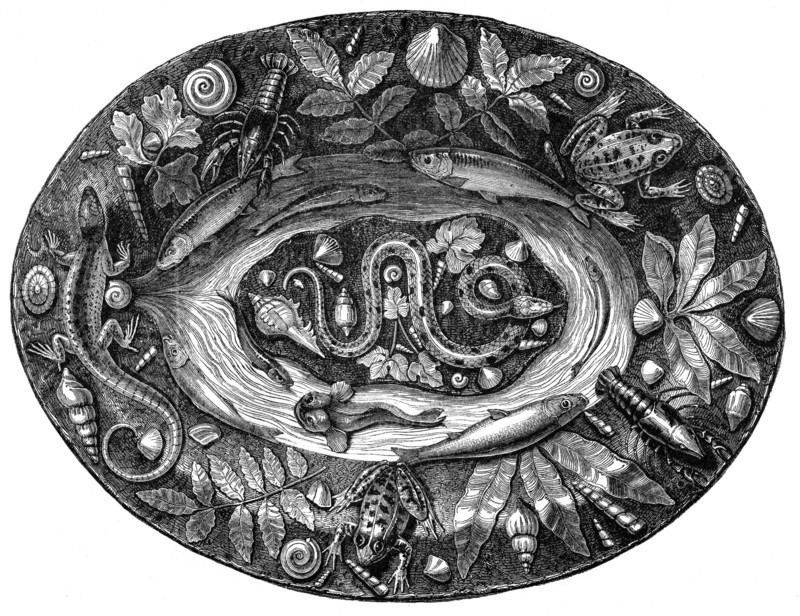 Enamelled dish by Bernard Palissy, 16th century, (1870). Artist: Unknown