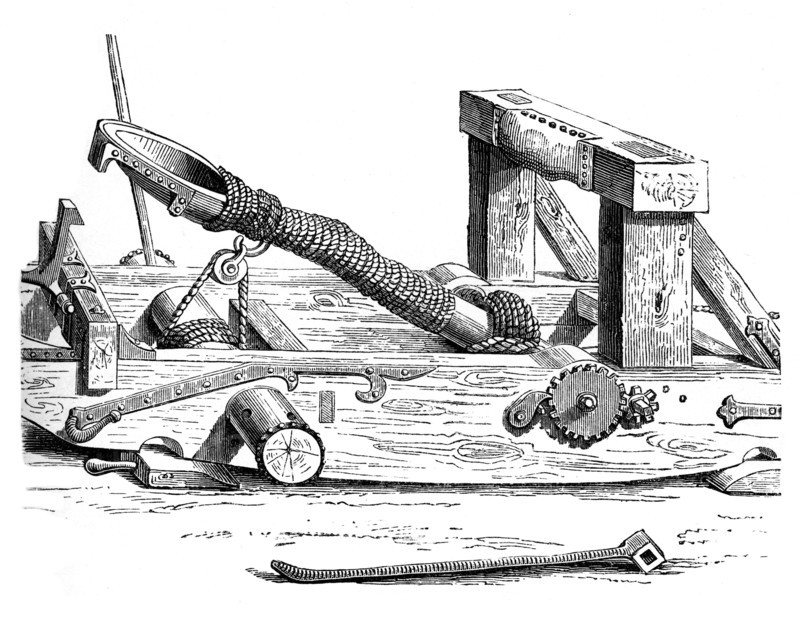 Mangonel, an engine of war in the 15th century, (1870). Artist: Unknown