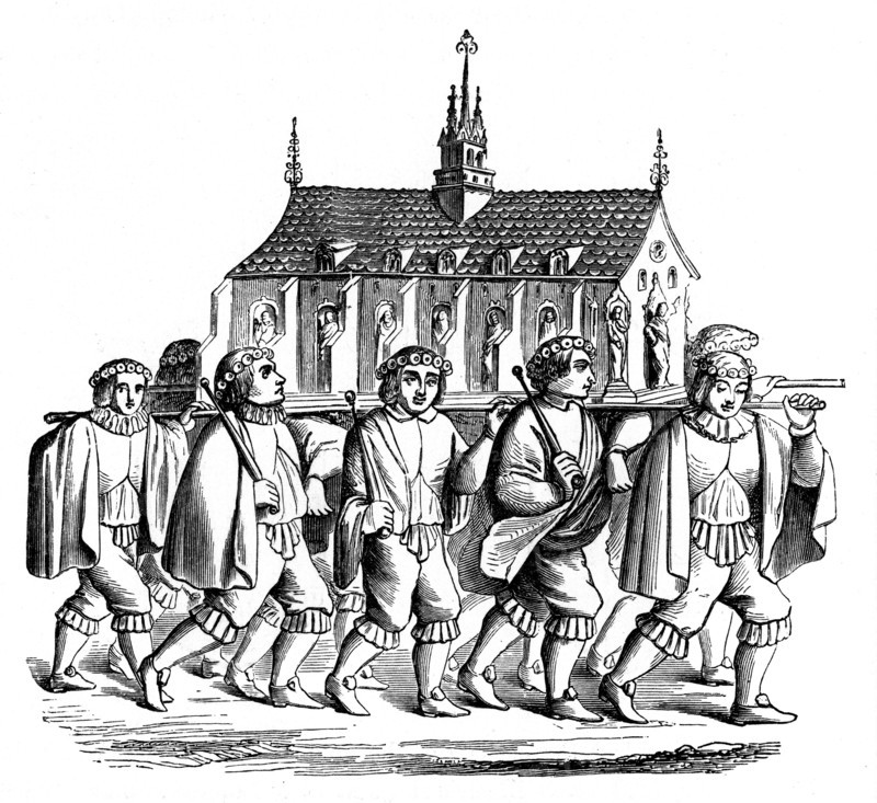 The Corporation of the Goldsmiths of Paris carrying the Shrine of St Genevieve, 17th century, (1870) Artist: Unknown