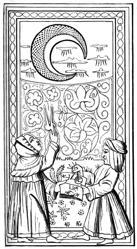'The Moon', tarot card, 14th century, (1870). Artist: Unknown