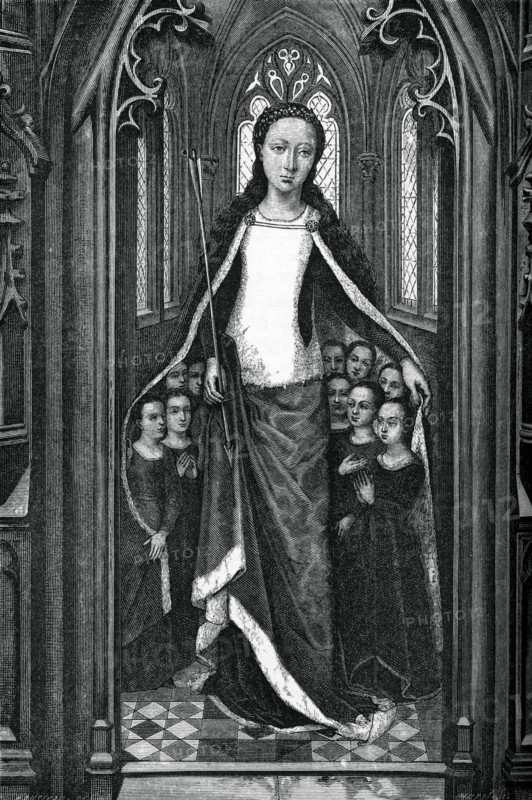 'St Ursula and the Holy Virgins, from the Reliquary of St Ursula', 1489, (1870). Artist: Unknown