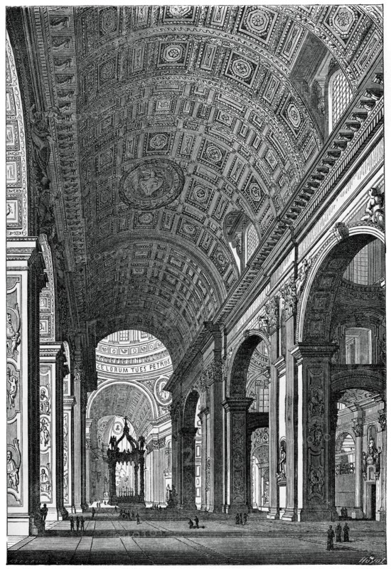 Basilica of St Peter's, Rome, (1870). Artist: Unknown