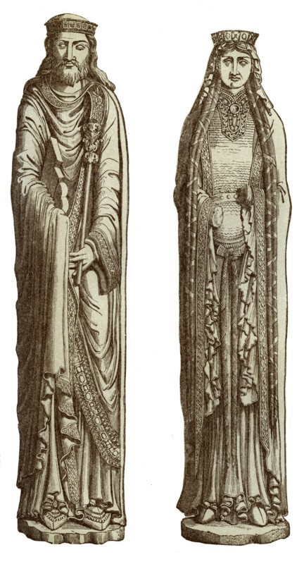 Clovis I and Clotilde his wife, 12th century, (1870). Artist: Franz Kellerhoven