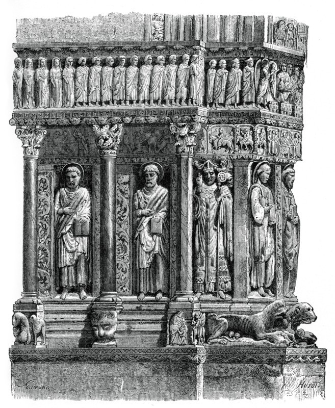 Detail of the portal of St Trophimus, Arles, 12th century, (1870). Artist: Unknown