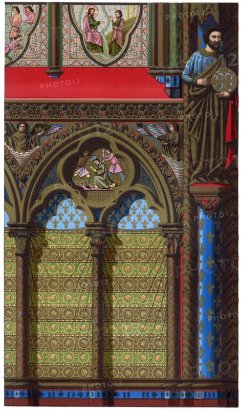 Decoration of the Sainte Chapelle, Paris, 13th century, (1870). Artist: Franz Kellerhoven