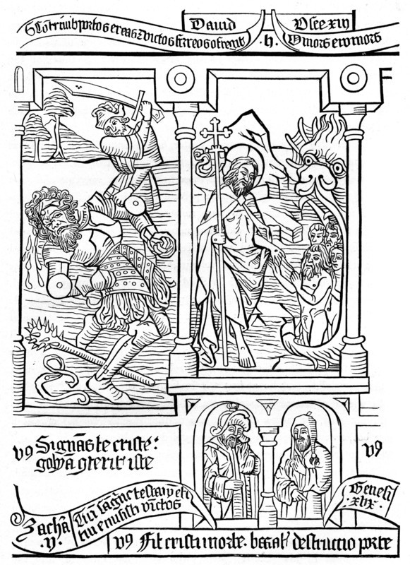 Page from the Biblia Pauperum, 15th century, (1870). Artist: Unknown
