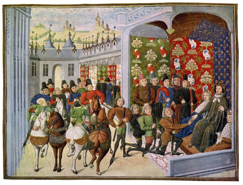 'King Henry VI of France Receives the English Envoys', 15th Century.Artist: Master of the Harley Froissart