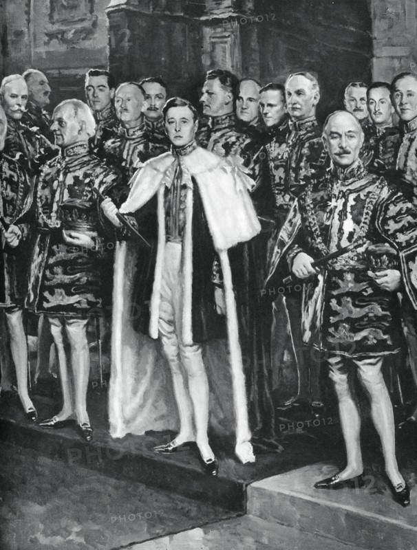 The Earl Marshal, heralds, and other officers of arms, coronation of George VI, 12 May 1937.Artist: W Smithson Broadhead